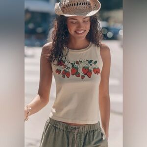 NWT Letluv strawberry graphic tank
